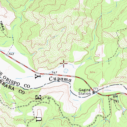 Topographic Map of Chimney Canyon, CA