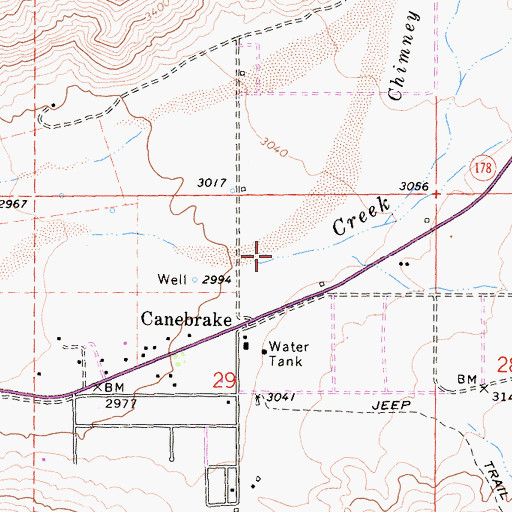 Topographic Map of Chimney Creek, CA