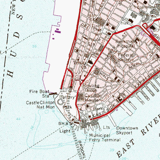 Topographic Map of Lman Manhattan Preparatory School, NY