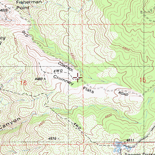 Topographic Map of Chimney Flats, CA