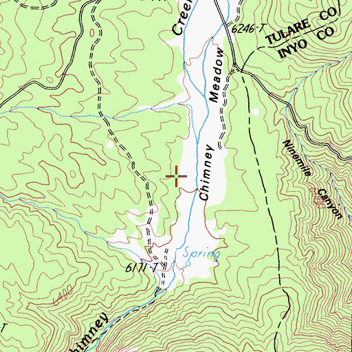 Topographic Map of Chimney Meadow, CA