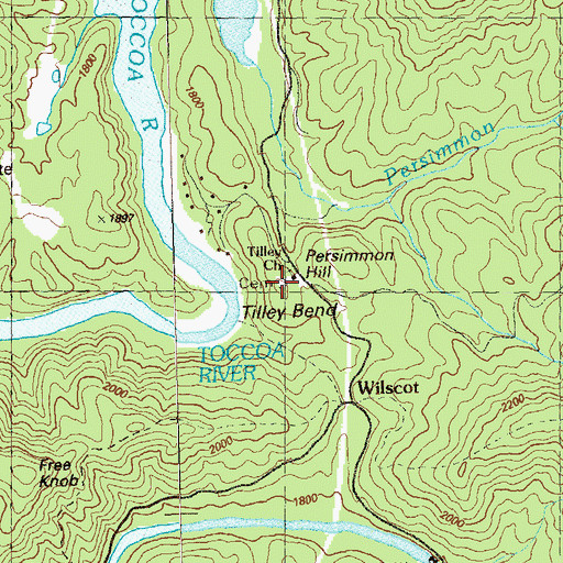 Topographic Map of Tilley Church Cemetery, GA