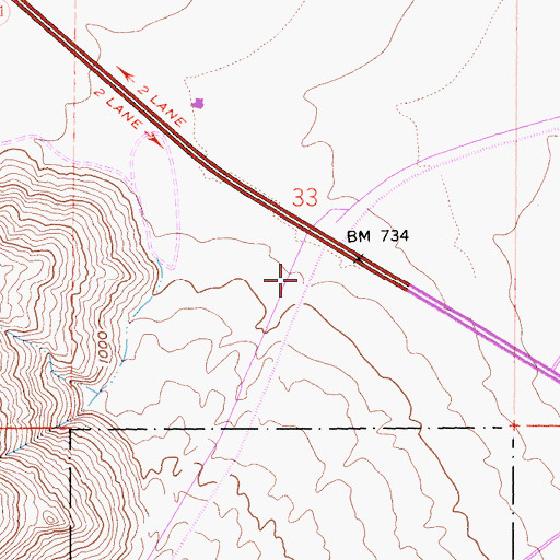 Topographic Map of Chino Canyon, CA