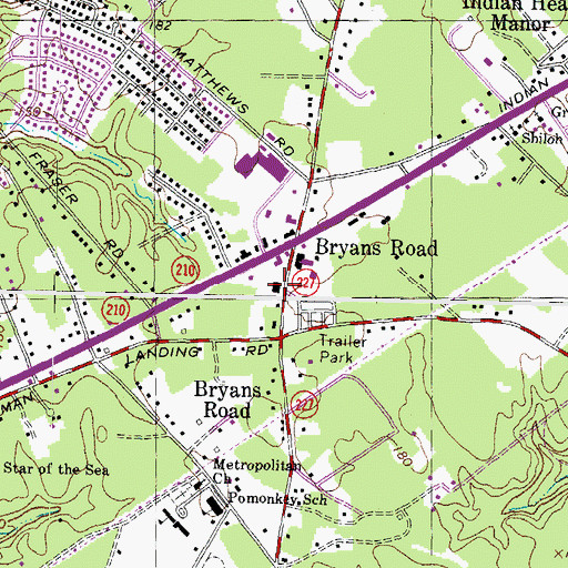 Topographic Map of The Worship Center, MD