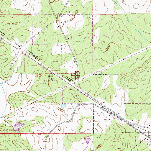 Topographic Map of Old Macedonia Primitive Baptist Cemetery, AL