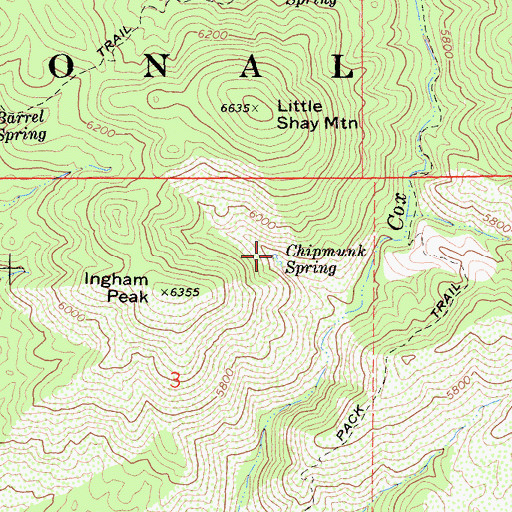 Topographic Map of Chipmunk Spring, CA