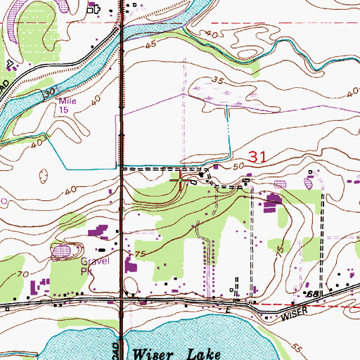 Topographic Map of Winterberg Farms, WA