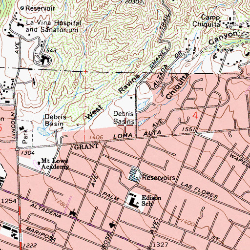 Topographic Map of Chiquita Canyon, CA
