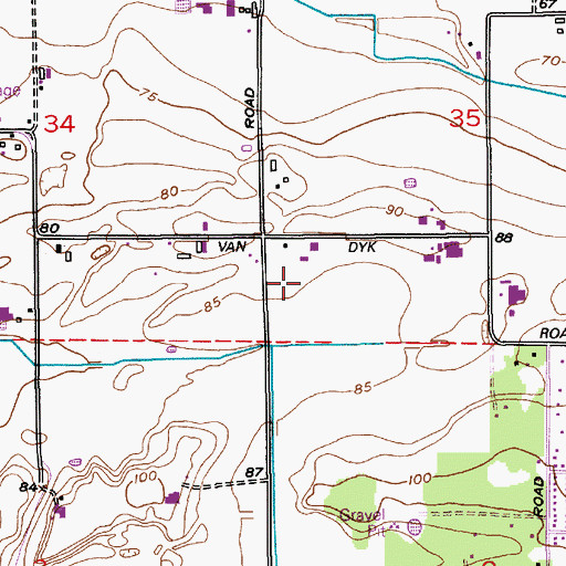 Topographic Map of Last Stand Farms, WA