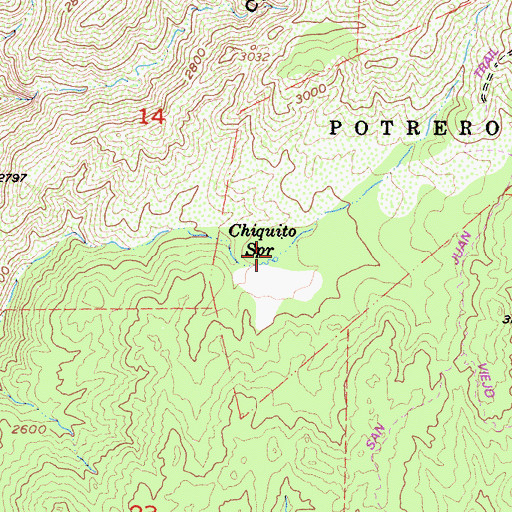 Topographic Map of Chiquito Spring, CA