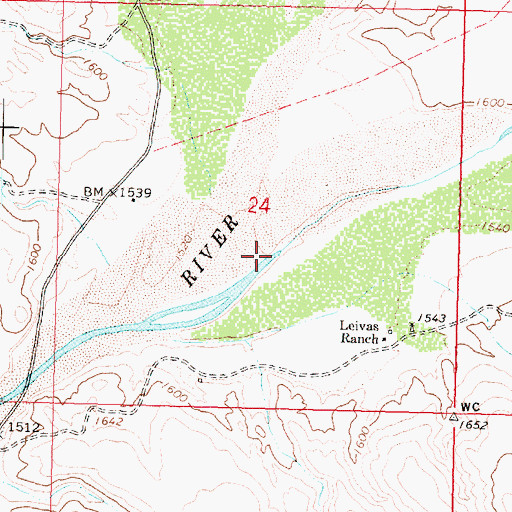 Topographic Map of Burro Creek, AZ