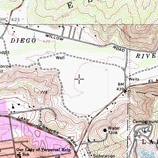 Topographic Map of El Monte Quarry, CA