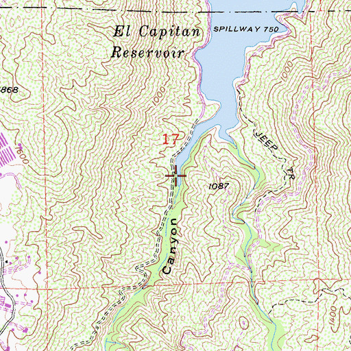 Topographic Map of Chocolate Canyon, CA