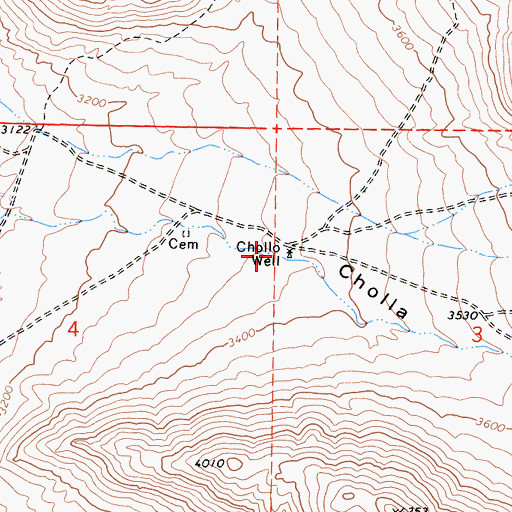 Topographic Map of Chollo Well, CA