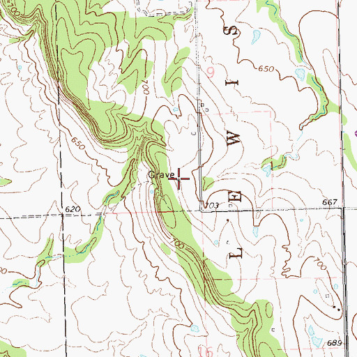 Topographic Map of Columbus Rose Cemetery, OK