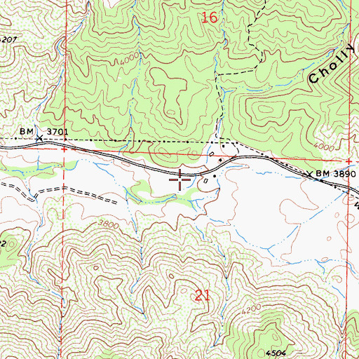 Topographic Map of Cholly Canyon, CA