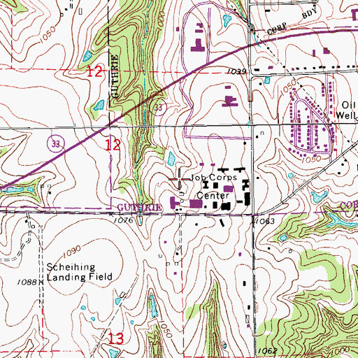 Topographic Map of Saint Joseph's Academy Cemetery, OK