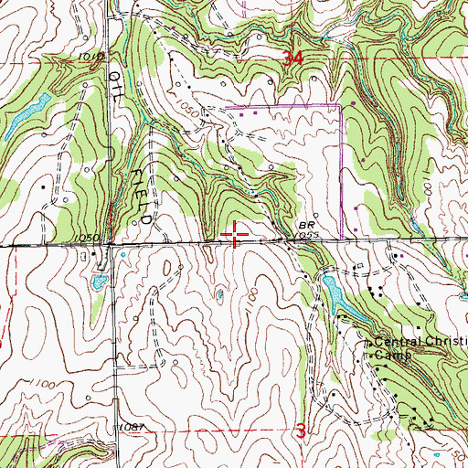 Topographic Map of Taylor's Cemetery, OK