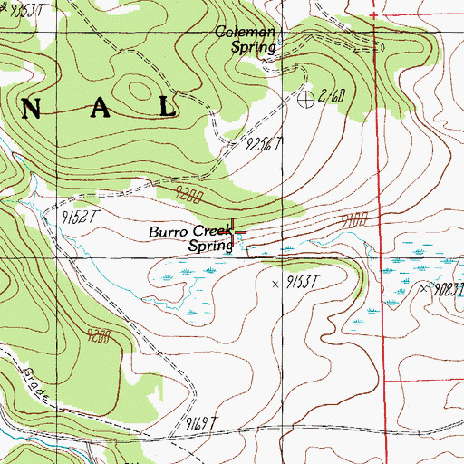 Topographic Map of Burro Creek Spring, AZ
