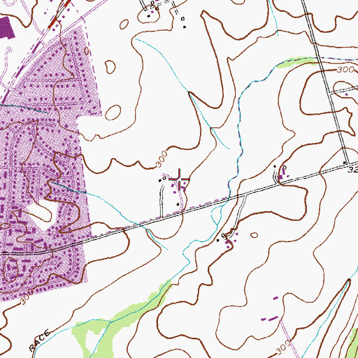 Topographic Map of Auburn Farms, MD