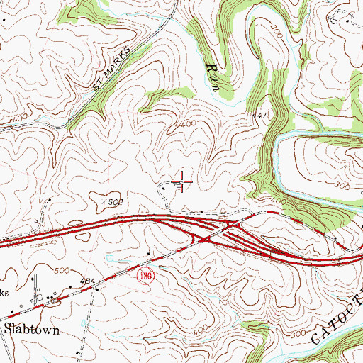 Topographic Map of Mid View Farm, MD