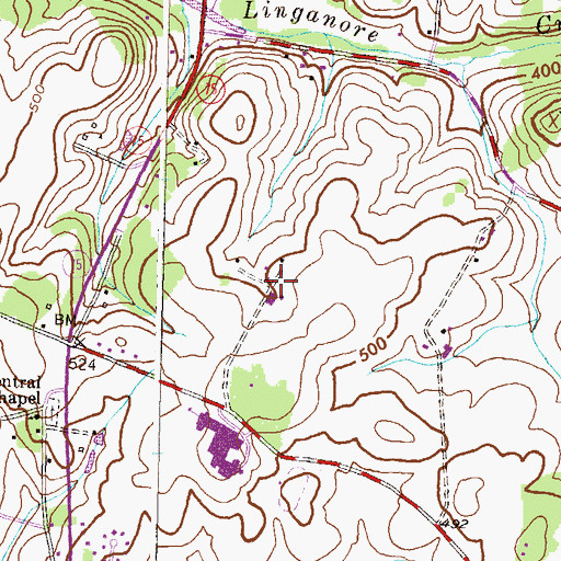 Topographic Map of Glisan Farms, MD