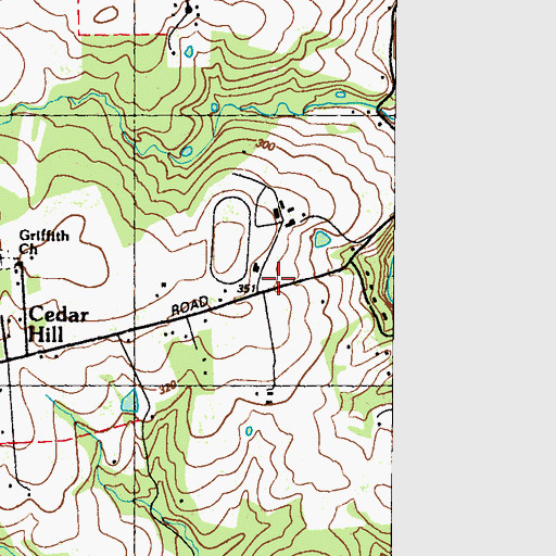 Topographic Map of Pleasant View Farms, MD