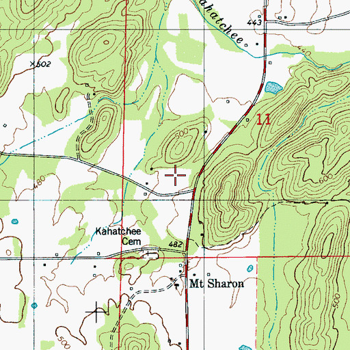 Topographic Map of Wood Hog Farm, AL