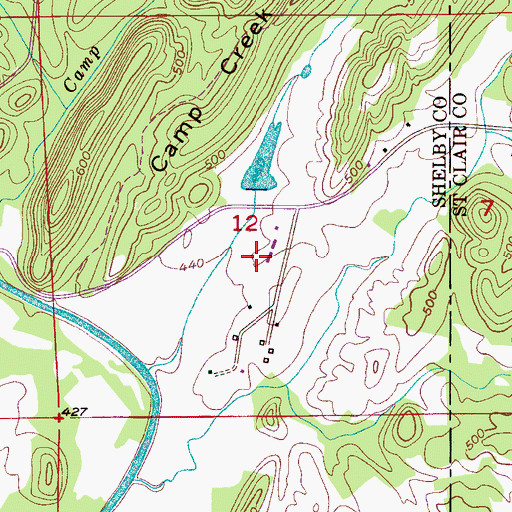 Topographic Map of Bearden Farms Number 2, AL