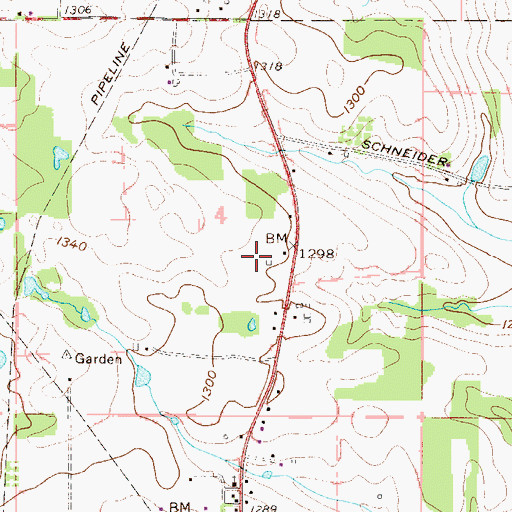 Topographic Map of Aegerter Farms, OH