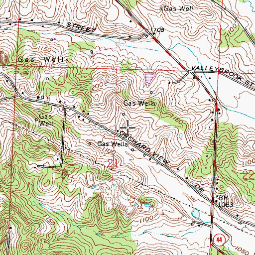 Topographic Map of Kinsey Farms, OH