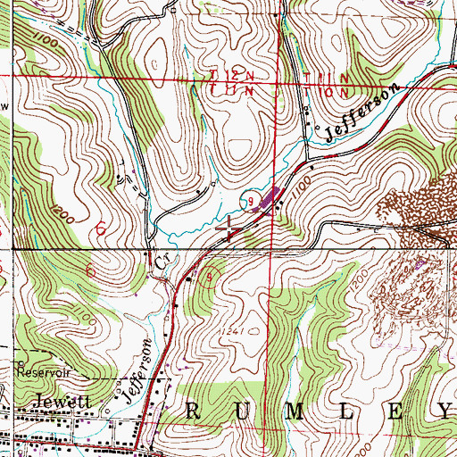 Topographic Map of Arba Vue Farms, OH