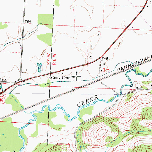 Topographic Map of Arnold Farm, OH
