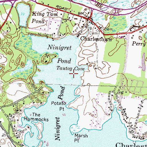 Topographic Map of Hell Island, RI