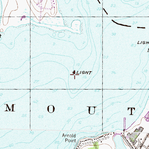 Topographic Map of Hog Island Shoal, RI