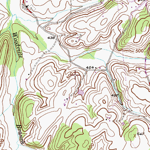 Topographic Map of Berrywine Plantations, MD