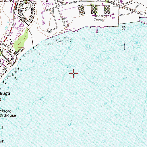 Topographic Map of Manney Rock, RI