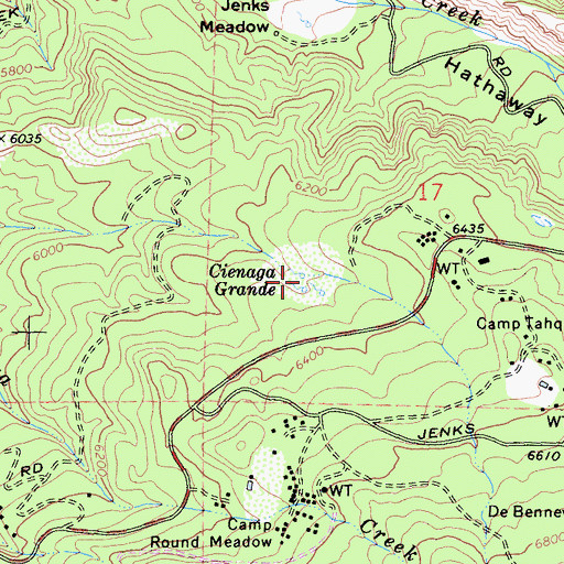 Topographic Map of Cienaga Grande, CA