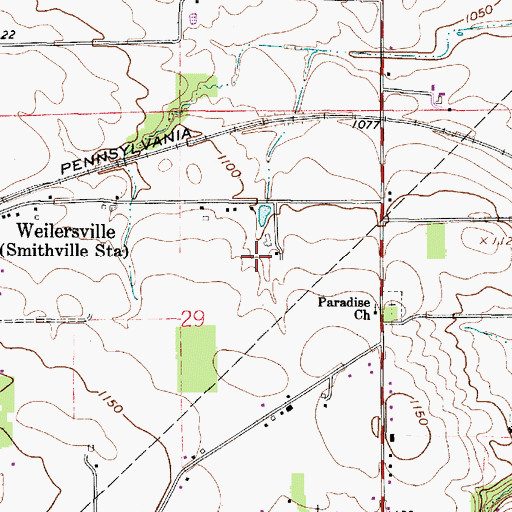 Topographic Map of Besancon Farm, OH
