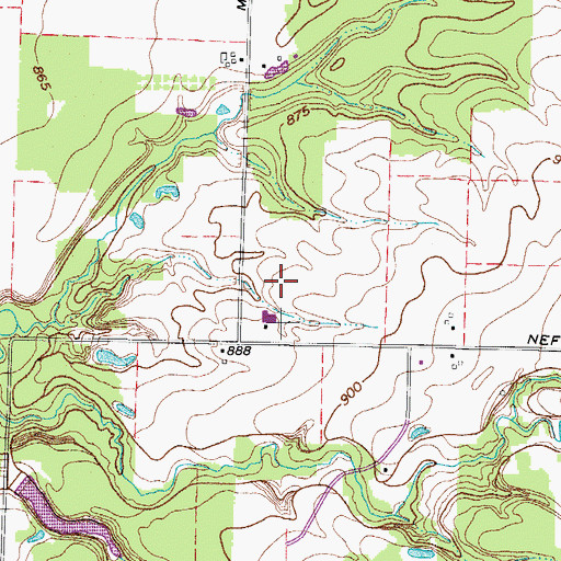 Topographic Map of Blue Barn Farms, OH