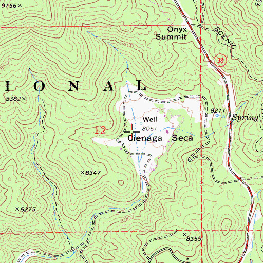 Topographic Map of Cienaga Seca, CA