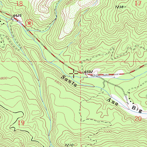 Topographic Map of Cienaga Seca Creek, CA