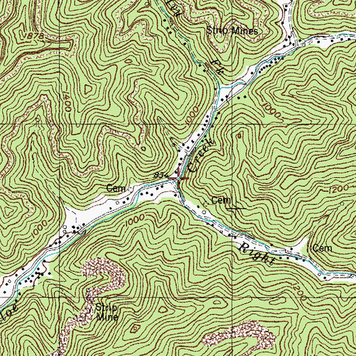 Topographic Map of Kendrick Fork, KY