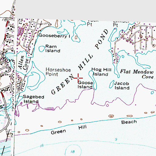 Topographic Map of Potato Point, RI