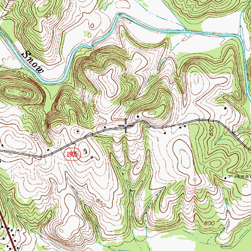 Topographic Map of Bailey Hills, NC