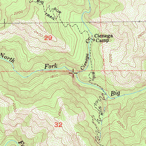 Topographic Map of Cienega Creek, CA