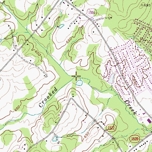 Topographic Map of Windrow Branch, NC