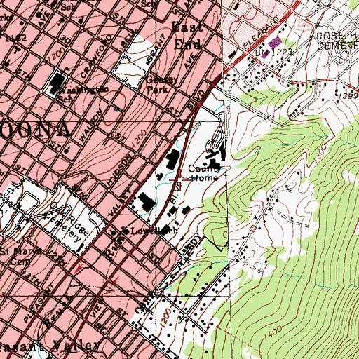 Topographic Map of Marauders Run, PA