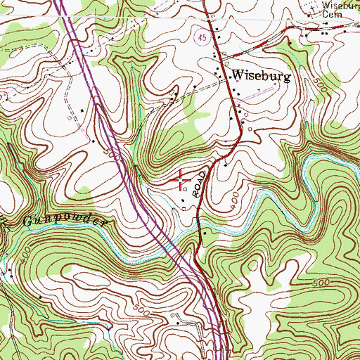 Topographic Map of Woodhall Wine Cellars, MD