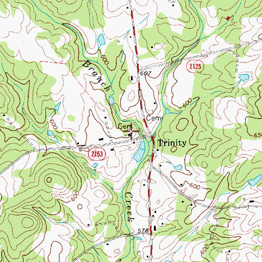 Topographic Map of Trinity United Methodist Church, NC